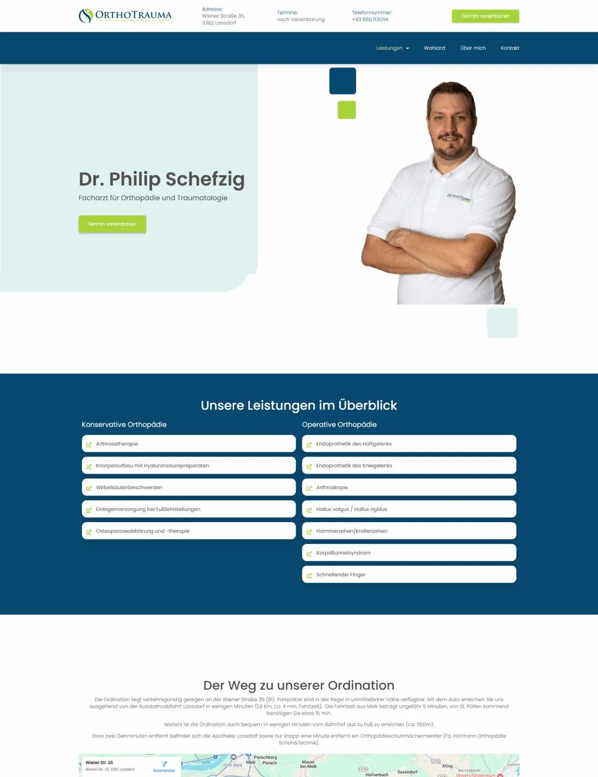 Website von OrthoTrauma Mostviertel