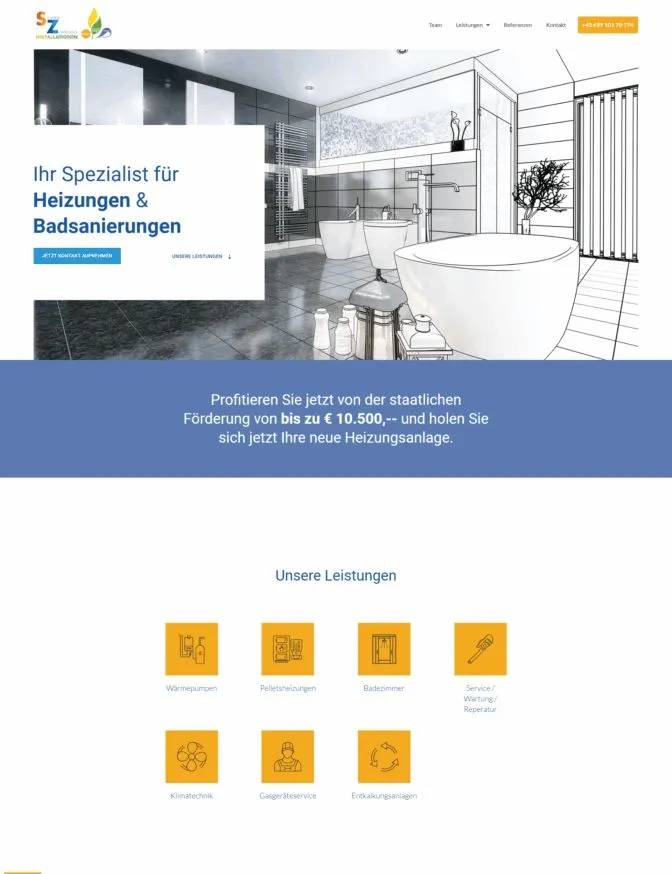 Website von SZ-Installationen