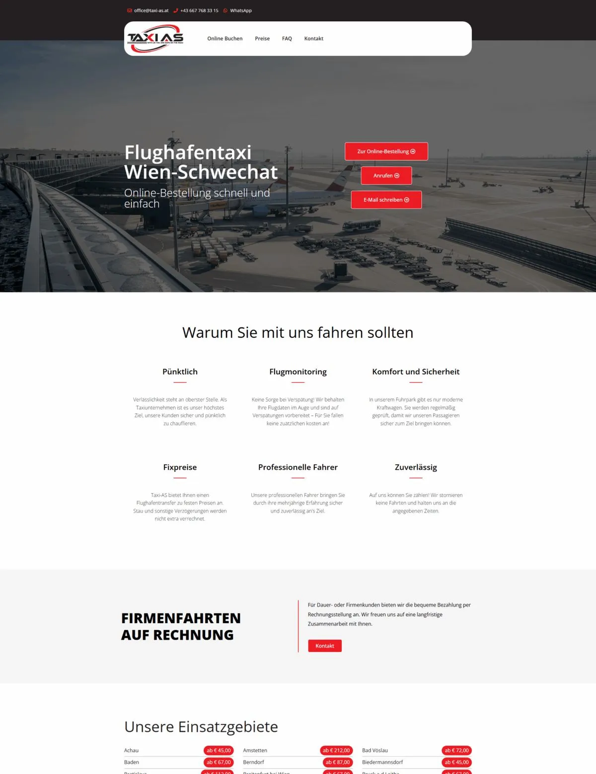 Website von Taxi-AS